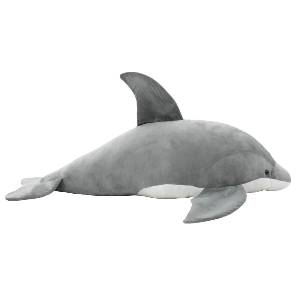 Minkštas žaislinis delfinas, pilkas, pliušinis