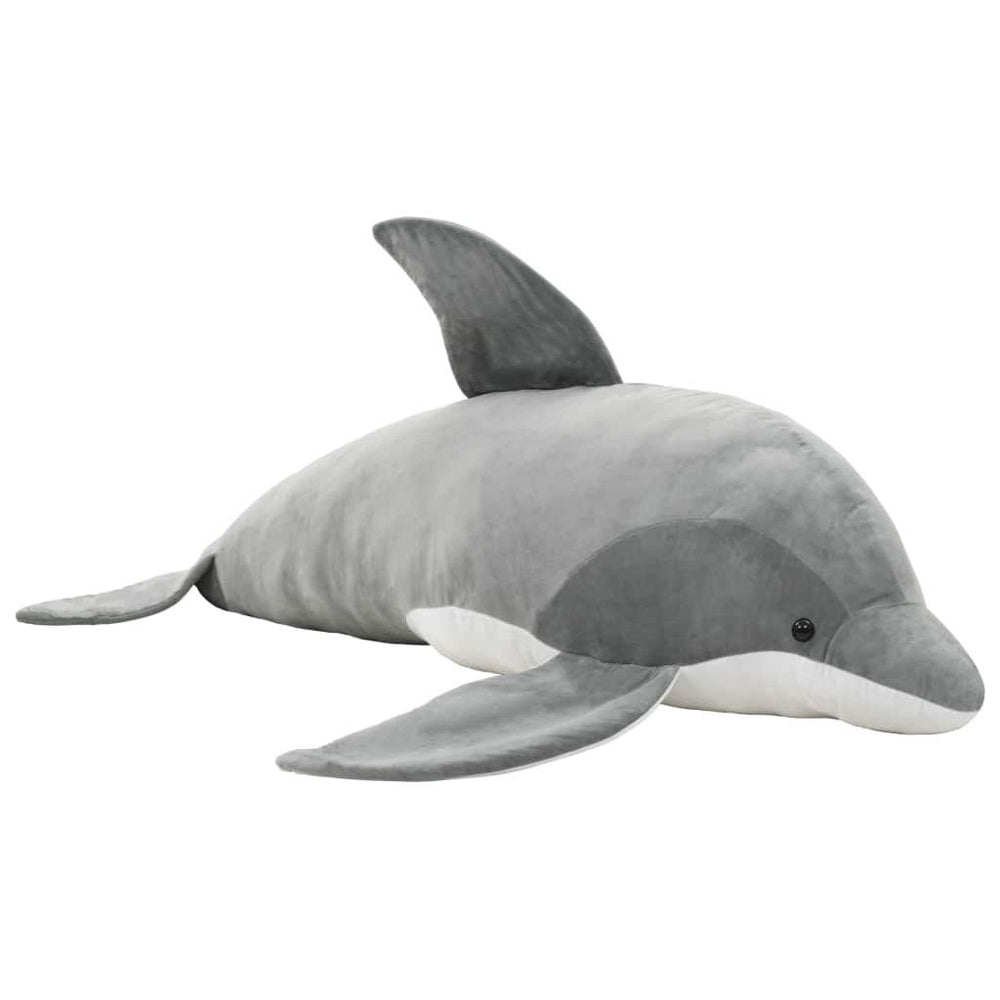 Minkštas žaislinis delfinas, pilkas, pliušinis