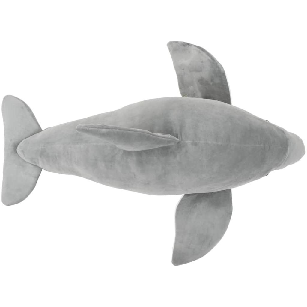 Minkštas žaislinis delfinas, pilkas, pliušinis