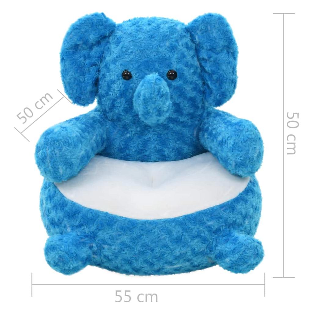 Minkštas žaislas dramblys, mėlynas, pliušinis