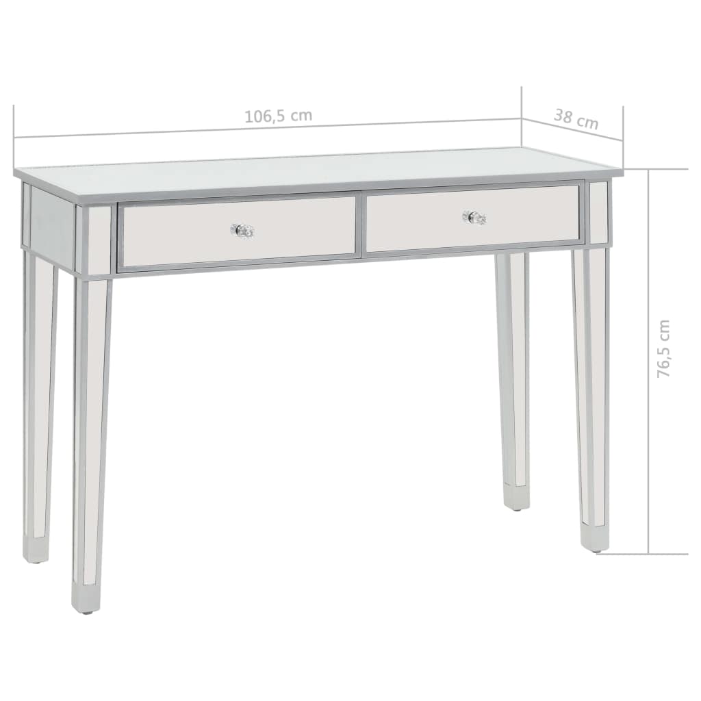 Veidrodinis konsolinis staliukas, MDF ir stik., 106,5x38x76,5cm