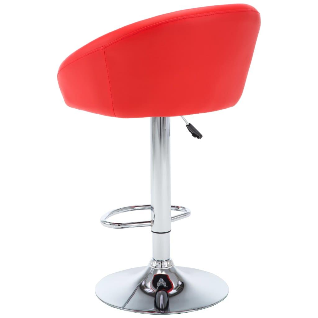 Baro kėdės, 2 vnt., raudonos, dirbtinė oda