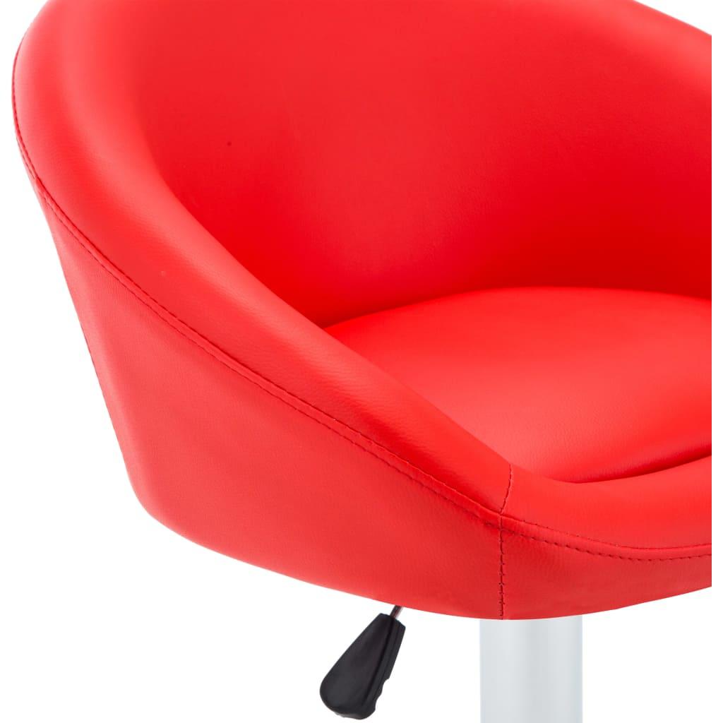 Baro kėdės, 2 vnt., raudonos, dirbtinė oda