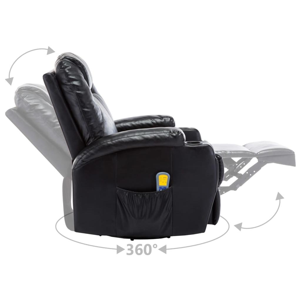 Elektrinis sūpuojamas masažo krėslas, dirbtinė oda, juodas