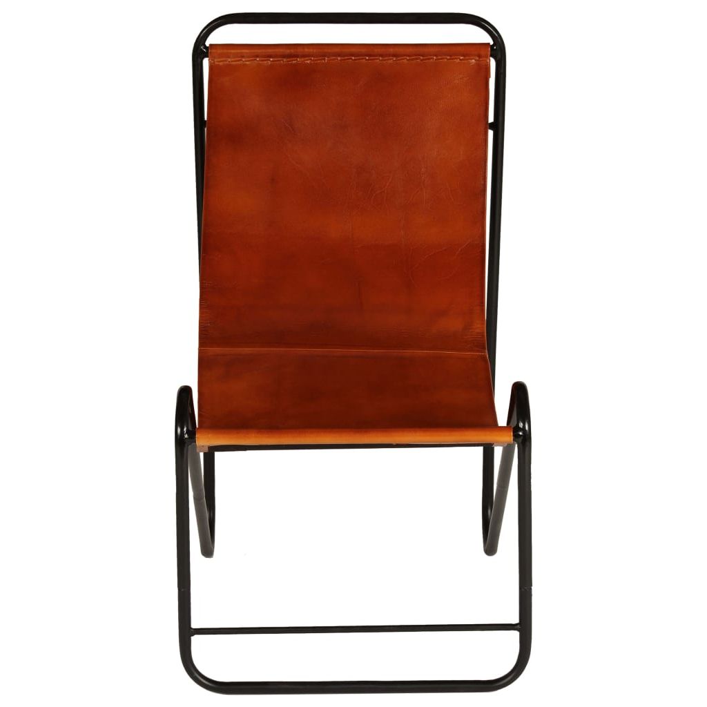 Kėdė, rudos spalvos, tikra oda