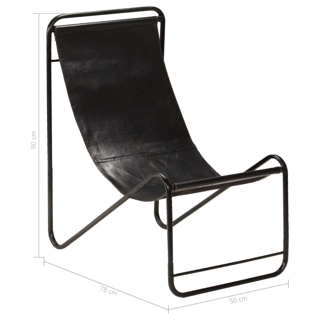 Kėdė, juodos spalvos, tikra oda
