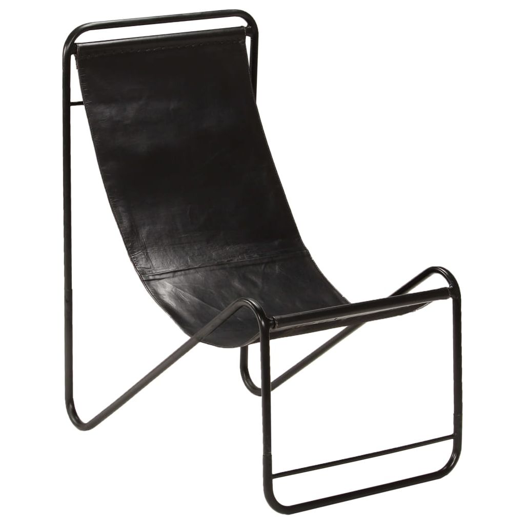 Kėdė, juodos spalvos, tikra oda