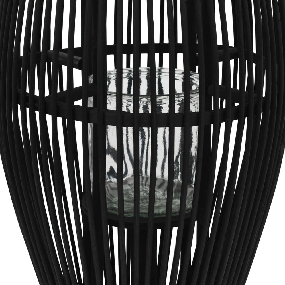 Pakabinamas žibintas žvakei, juodas, 95cm, bambukas