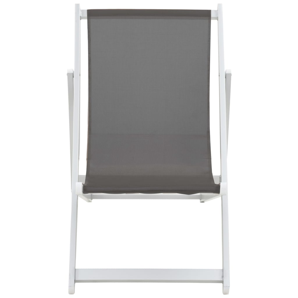Sulankst. paplūd. kėdės, 2vnt., pilkos sp., alium. ir tekstil.