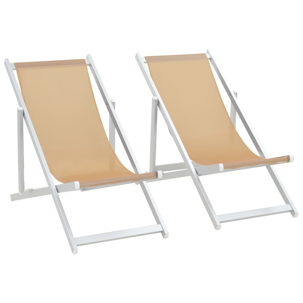 Sulankst. paplūd. kėdės, 2vnt., krem. sp., alium. ir tekstil.