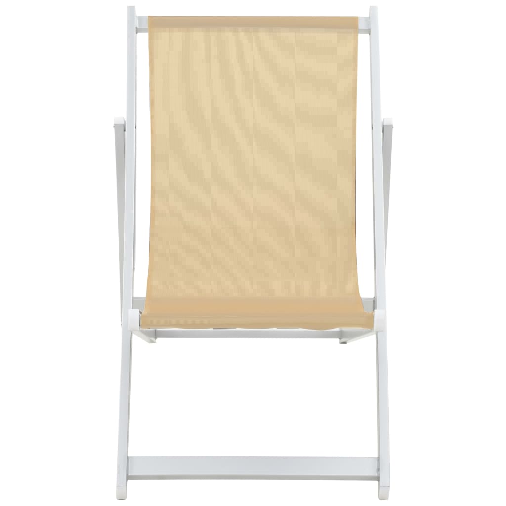 Sulankst. paplūd. kėdės, 2vnt., krem. sp., alium. ir tekstil.