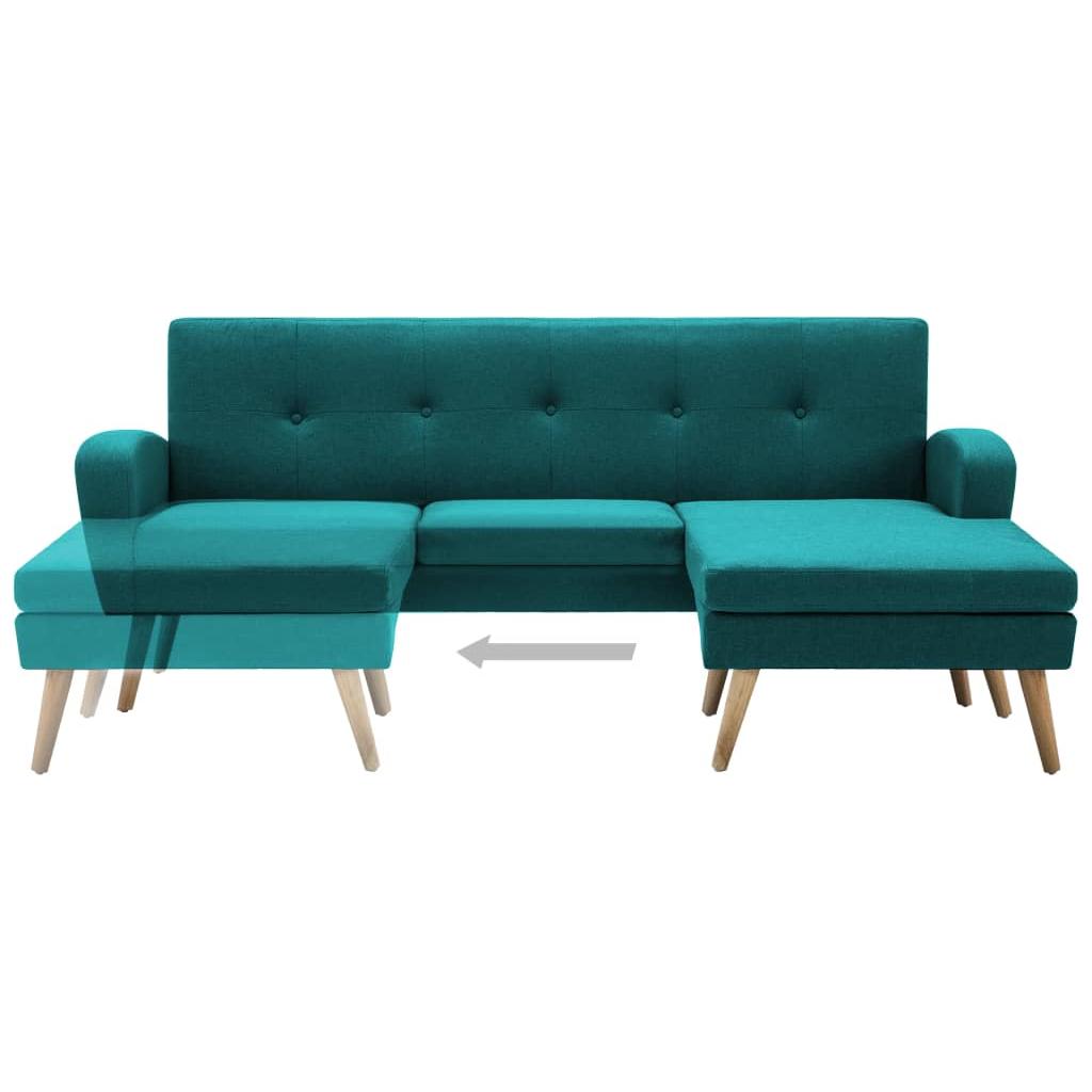 L-formos sofa, žalia, 186x136x79 cm, audinio apmušalas