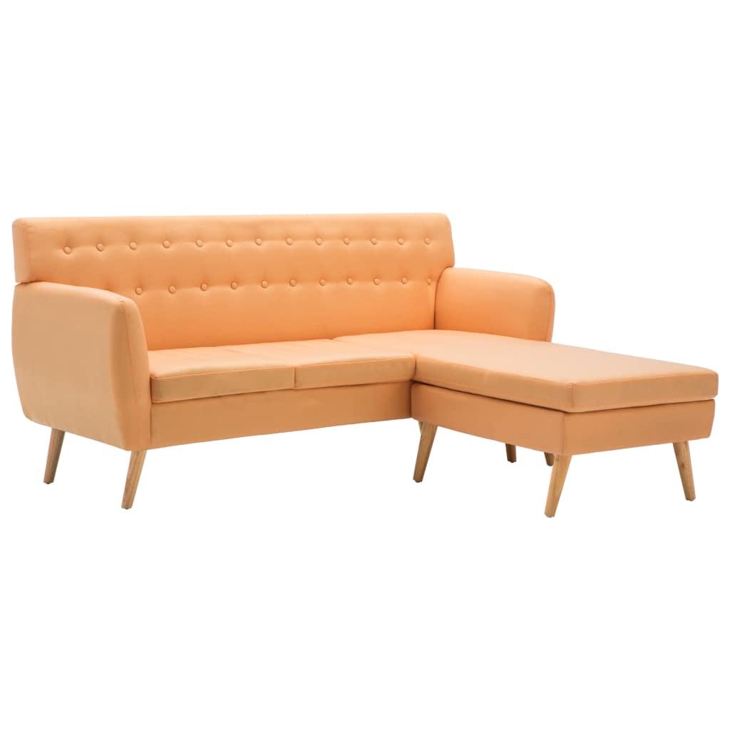 L-formos sofa, aud. apmušal., 171,5x138x81,5cm, oranžinė