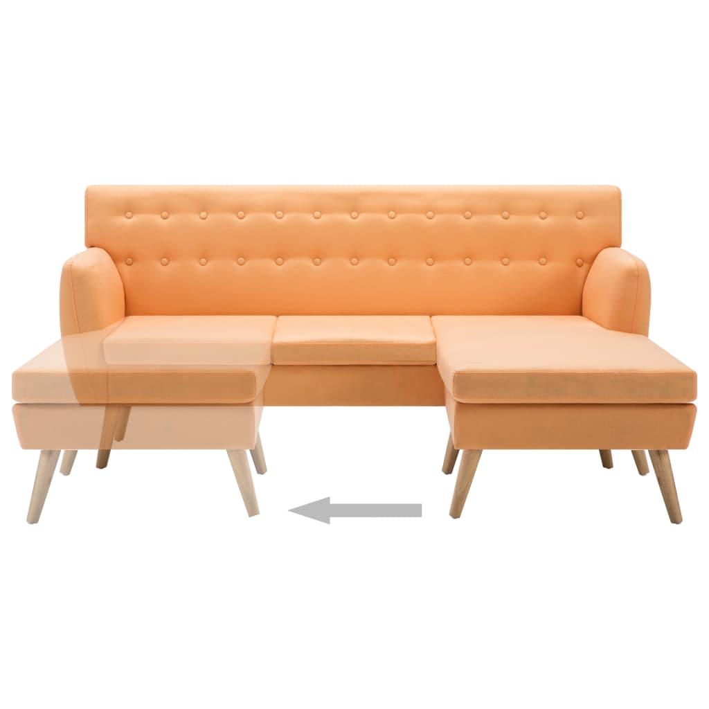 L-formos sofa, aud. apmušal., 171,5x138x81,5cm, oranžinė