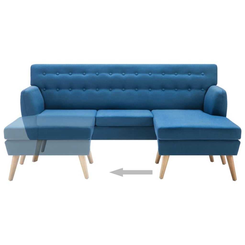 L-formos sofa, aud. apmušal., 171,5x138x81,5cm, mėlyna