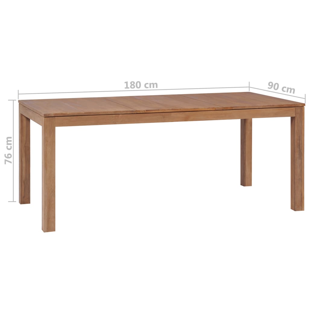 Valgomojo stalas, tik. med. mas. su natūr. apd., 180x90x76cm
