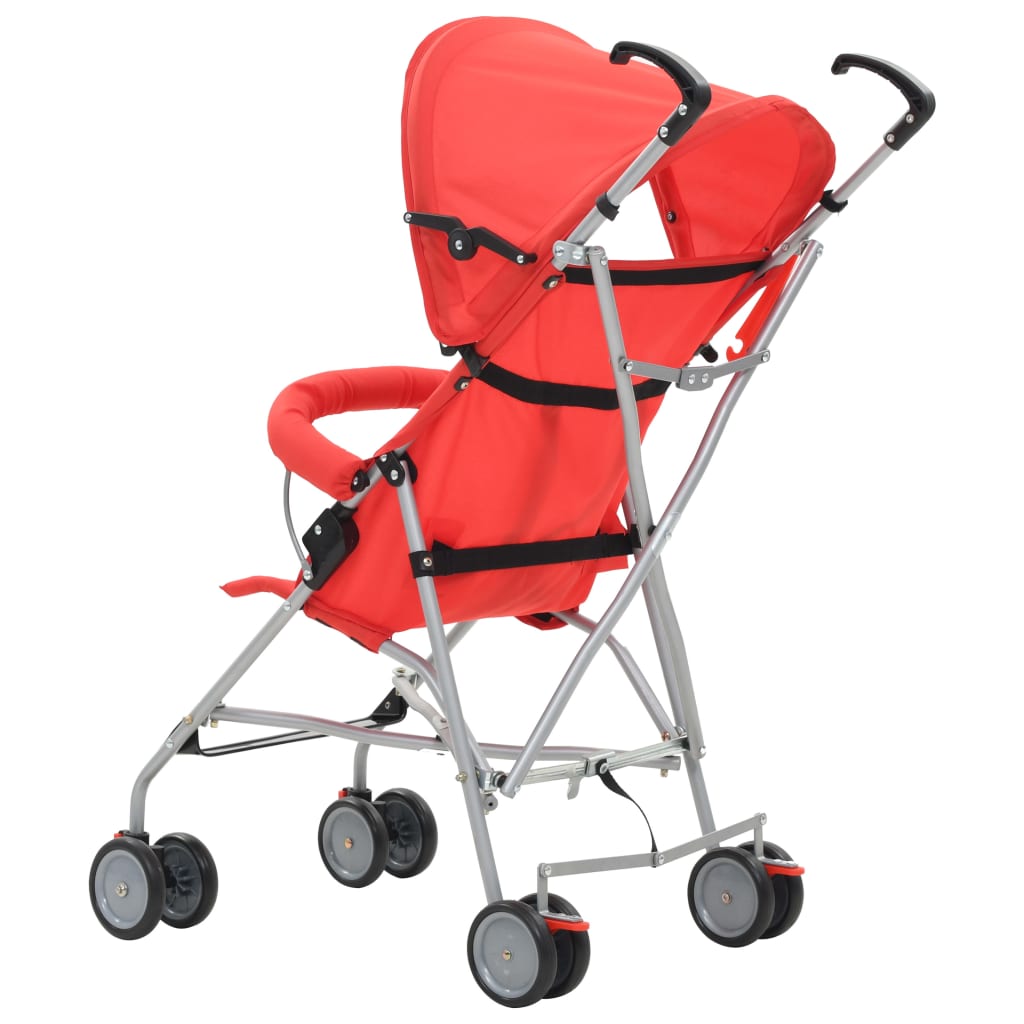 Sulankstomas vaikiškas vežimėlis, raudonas, plienas