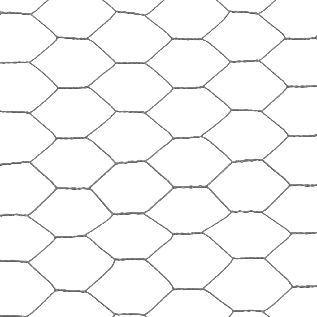 Vielos tinklas su PVC danga, pilkas, 25x1,2m, šešiakamp.