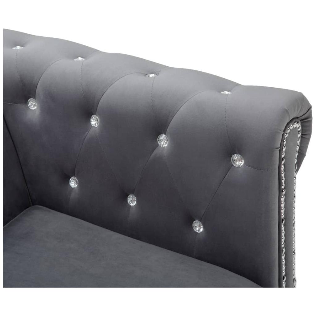 Dvivietė sofa, aksominis apmušalas, 146x75x72cm, pilka
