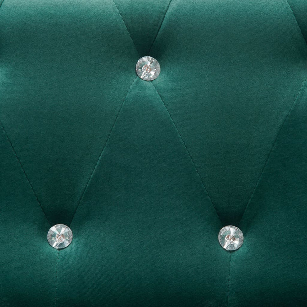Triv. Chesterfield sofa, aksominis apmuš., 199x75x72cm, žalia
