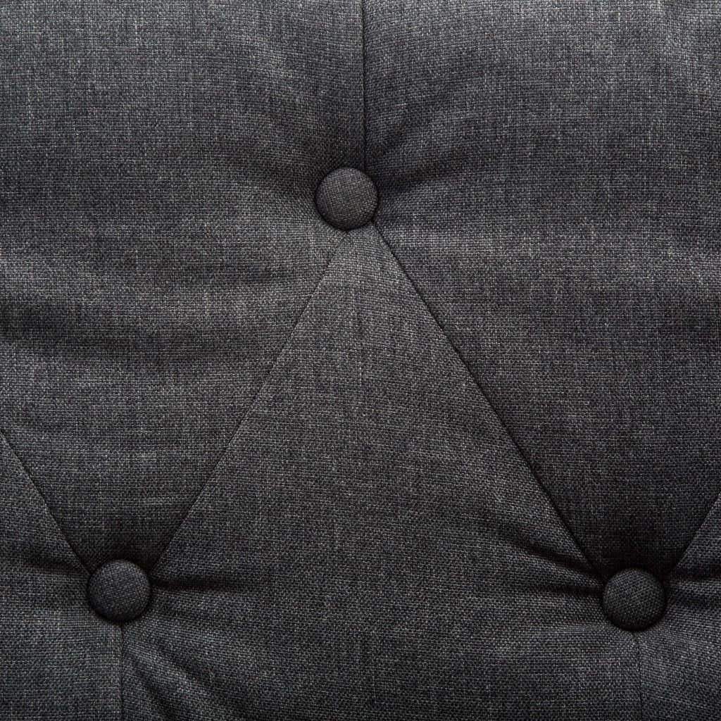Dvivietė Chersterfield sofa, tamsiai pilka, audinys