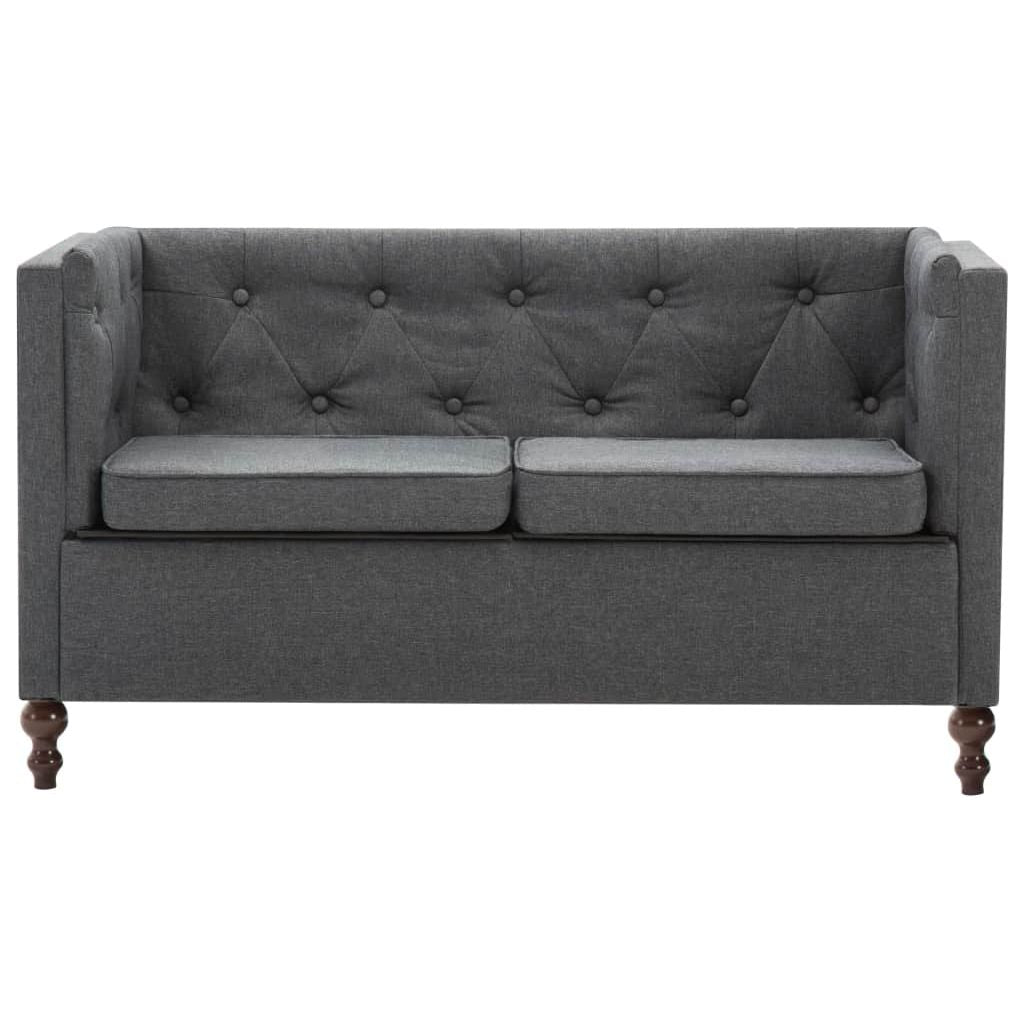 Dvivietė Chersterfield sofa, tamsiai pilka, audinys