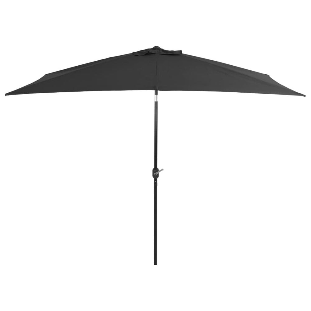 Lauko skėtis su metaliniu stulpu, antracito sp., 300x200cm