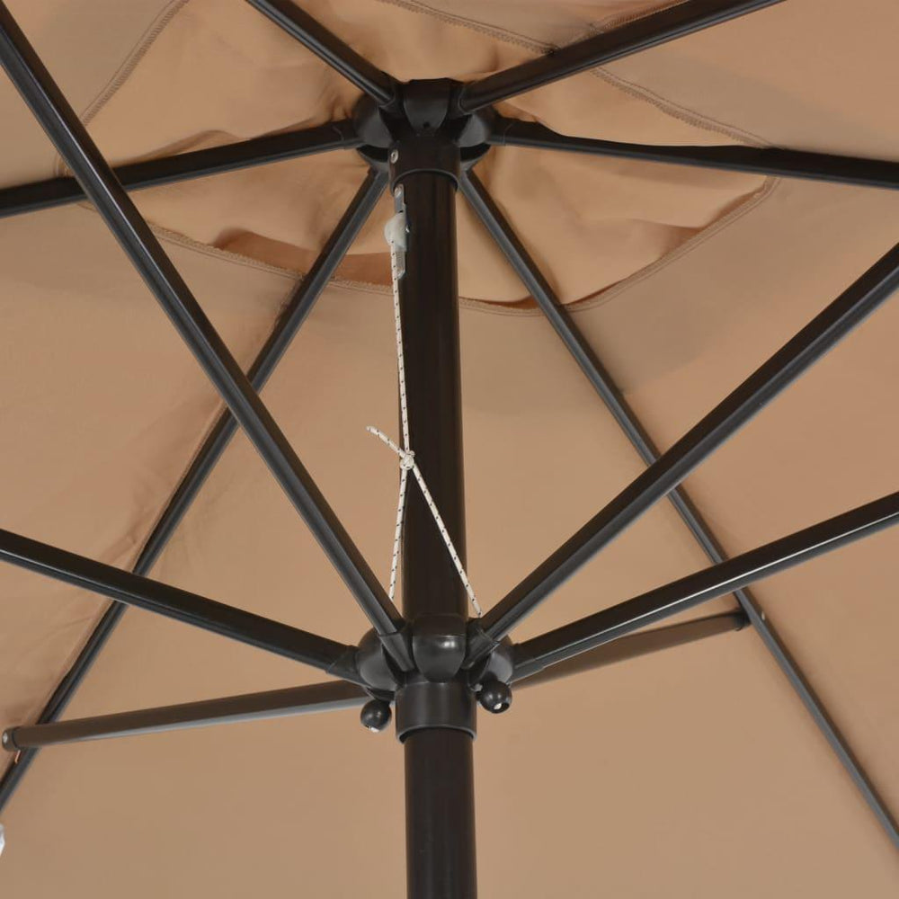 Lauko skėtis su metaliniu stulpu, 300x200 cm, taupe spalvos