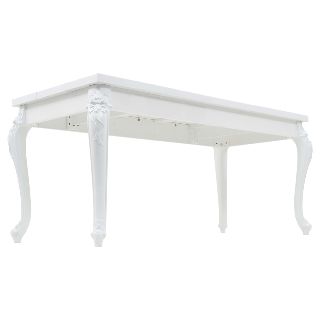 Valgomojo stalas, baltas, 179x89x81 cm, labai blizgus
