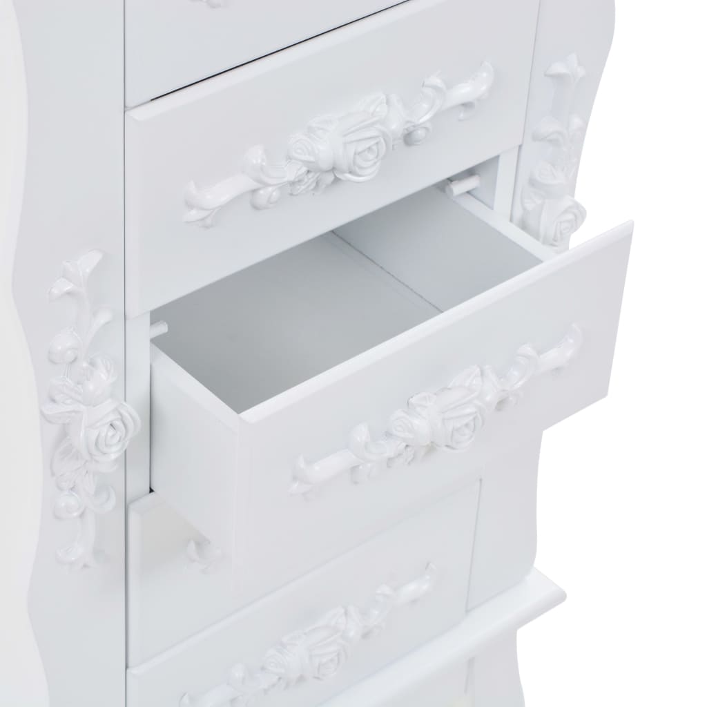 Pastatoma spintelė papuošalams, balta