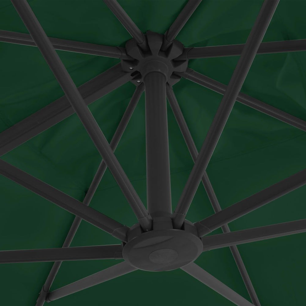 Gem. form. saulės skėtis su alium. stulp., žal. sp., 400x300cm