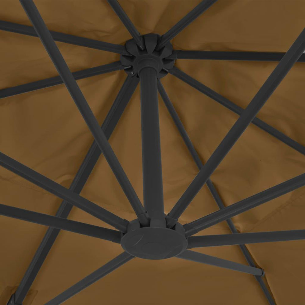 Gem. form. saulės skėtis su alium. stulp., taupe sp., 400x300cm