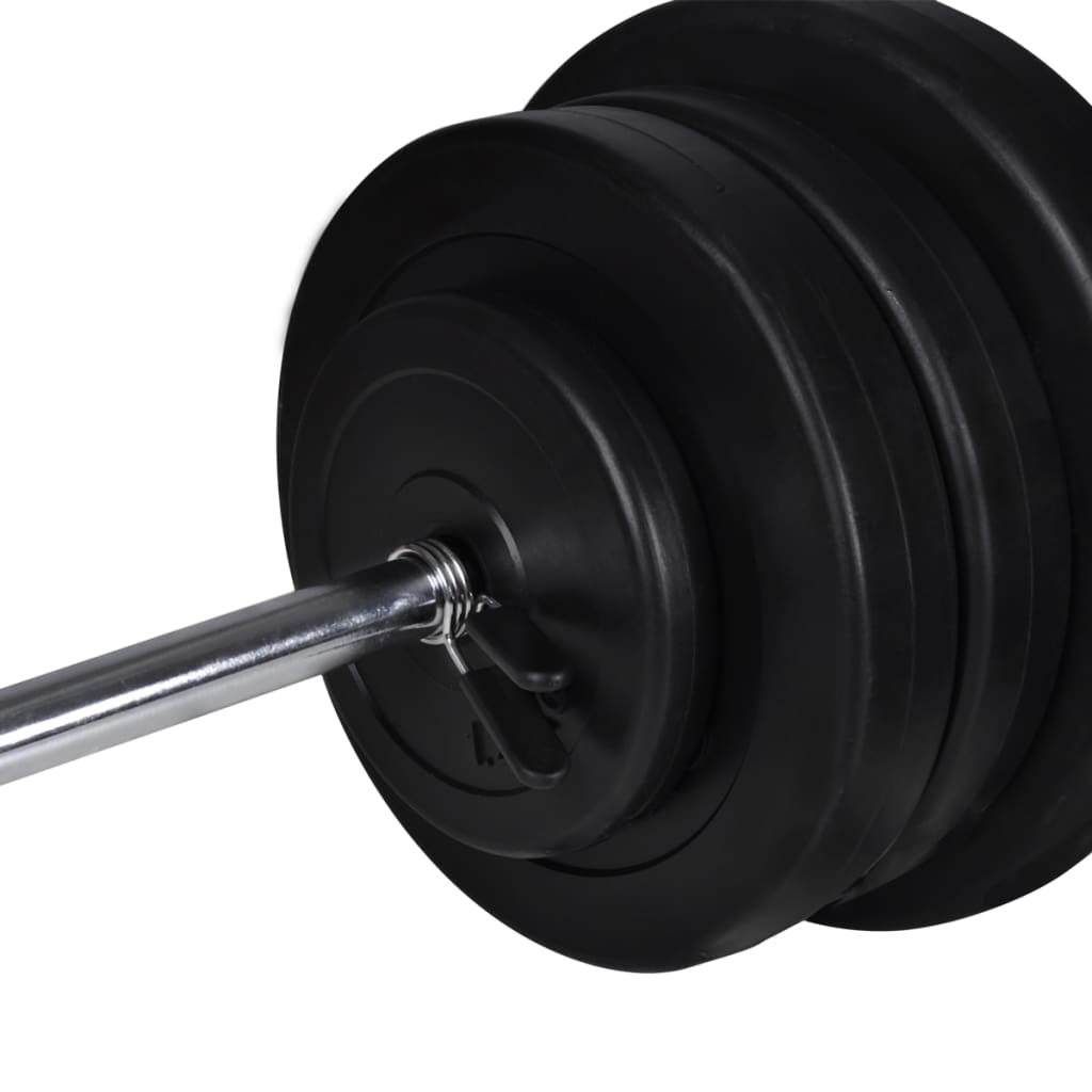 Prie sienos mont. jėgos tren. su štanga ir hant. rink., 60,5 kg