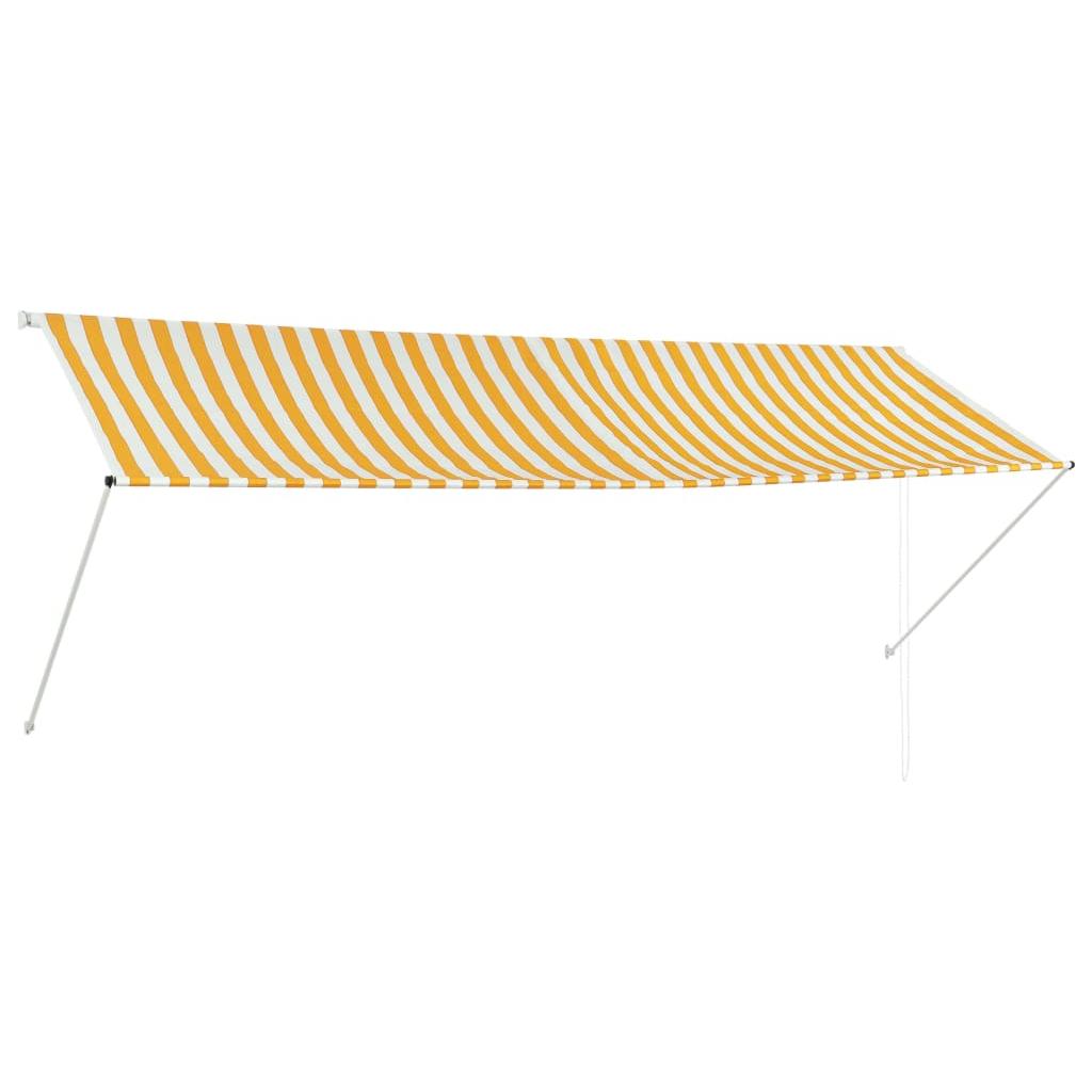 Ištraukiama markizė, geltonos ir baltos spalvos, 350x150cm