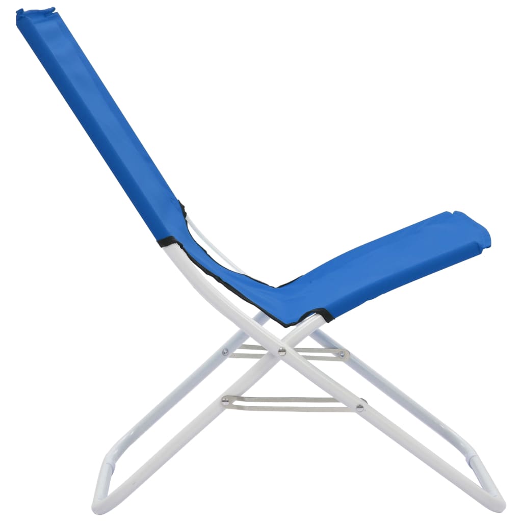 Sulankstomos paplūdimio kėdės, 2 vnt., mėlynos spalvos