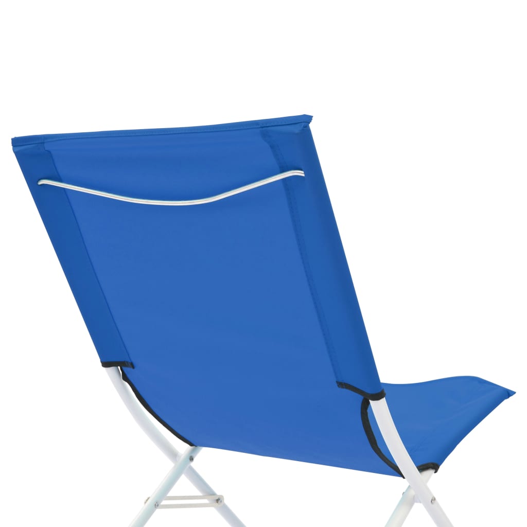 Sulankstomos paplūdimio kėdės, 2 vnt., mėlynos spalvos