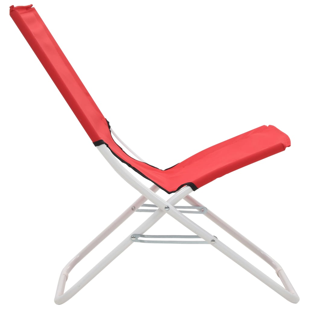 Sulankstomos paplūdimio kėdės, 2 vnt., raudonos spalvos