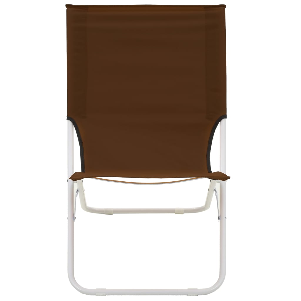 Sulankstomos paplūdimio kėdės, 2 vnt., rudos spalvos