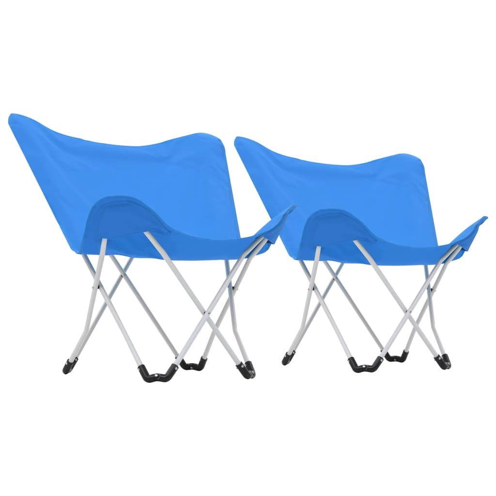 Išskleidžiamos stovyklavimo kėdės, 2vnt., mėlynos, sulankstomos