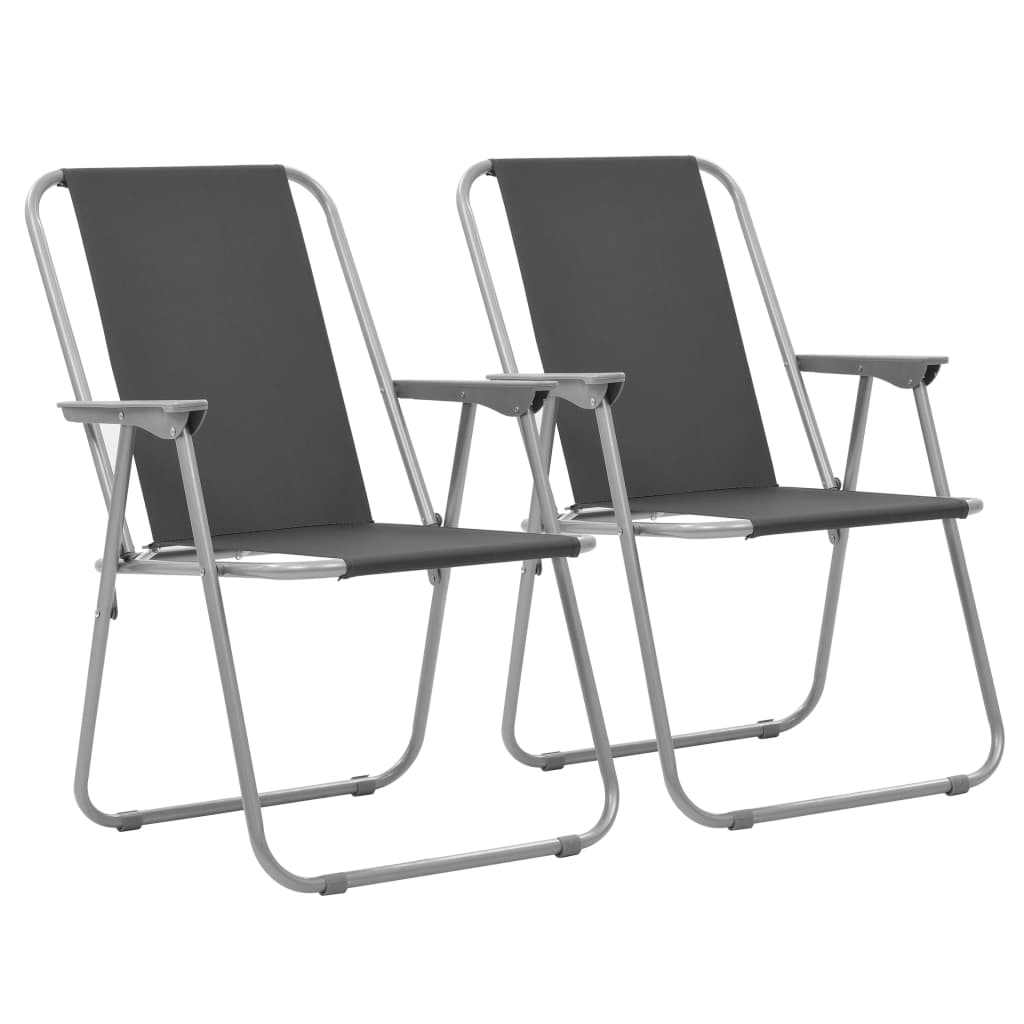 Sulankstomos stovyklavimo kėdės, 2vnt., 52x59x80cm, pilkos