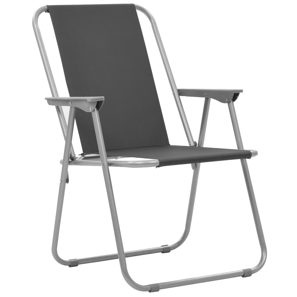 Sulankstomos stovyklavimo kėdės, 2vnt., 52x59x80cm, pilkos