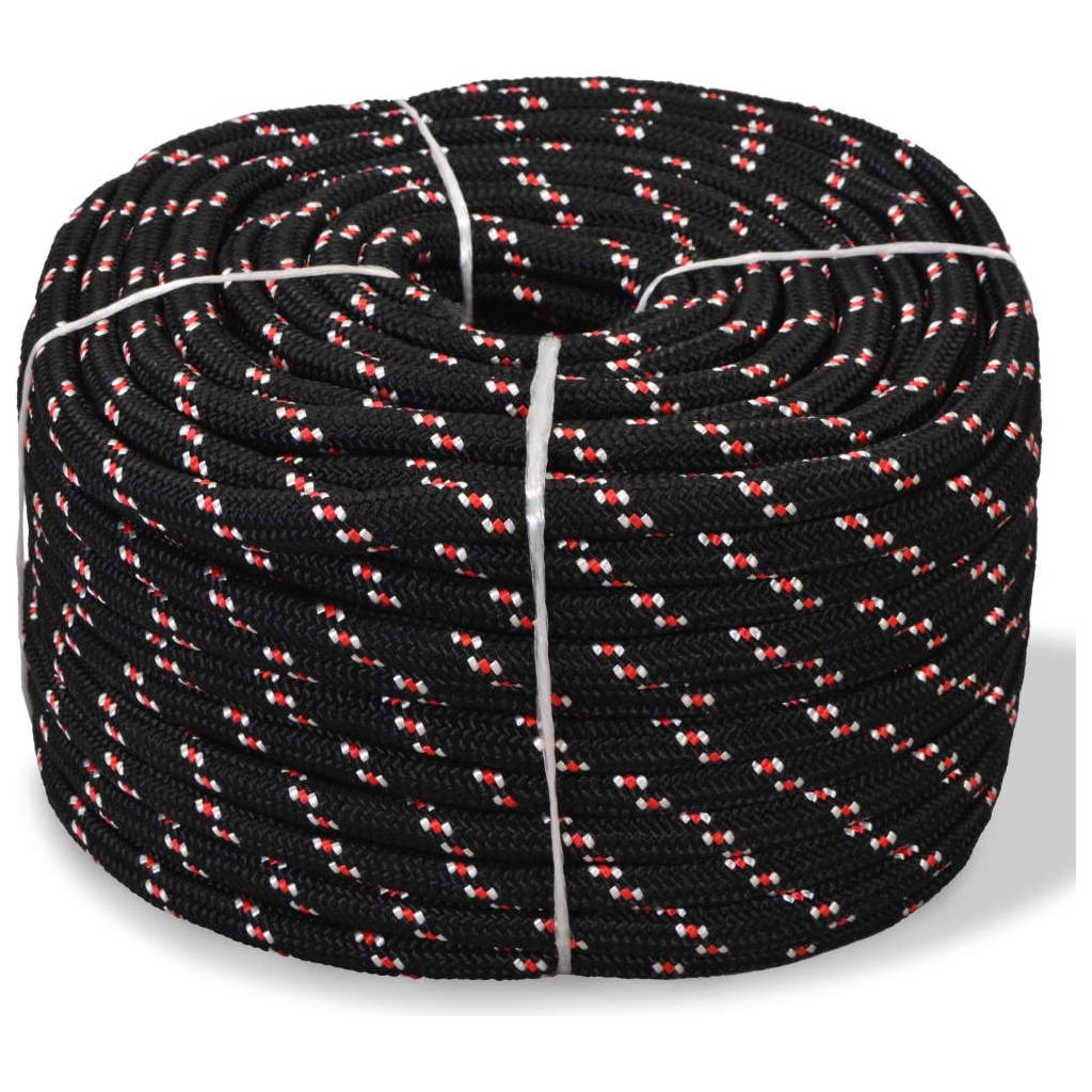 Jūrinė virvė, juoda, 250m, polipropilenas, 12mm