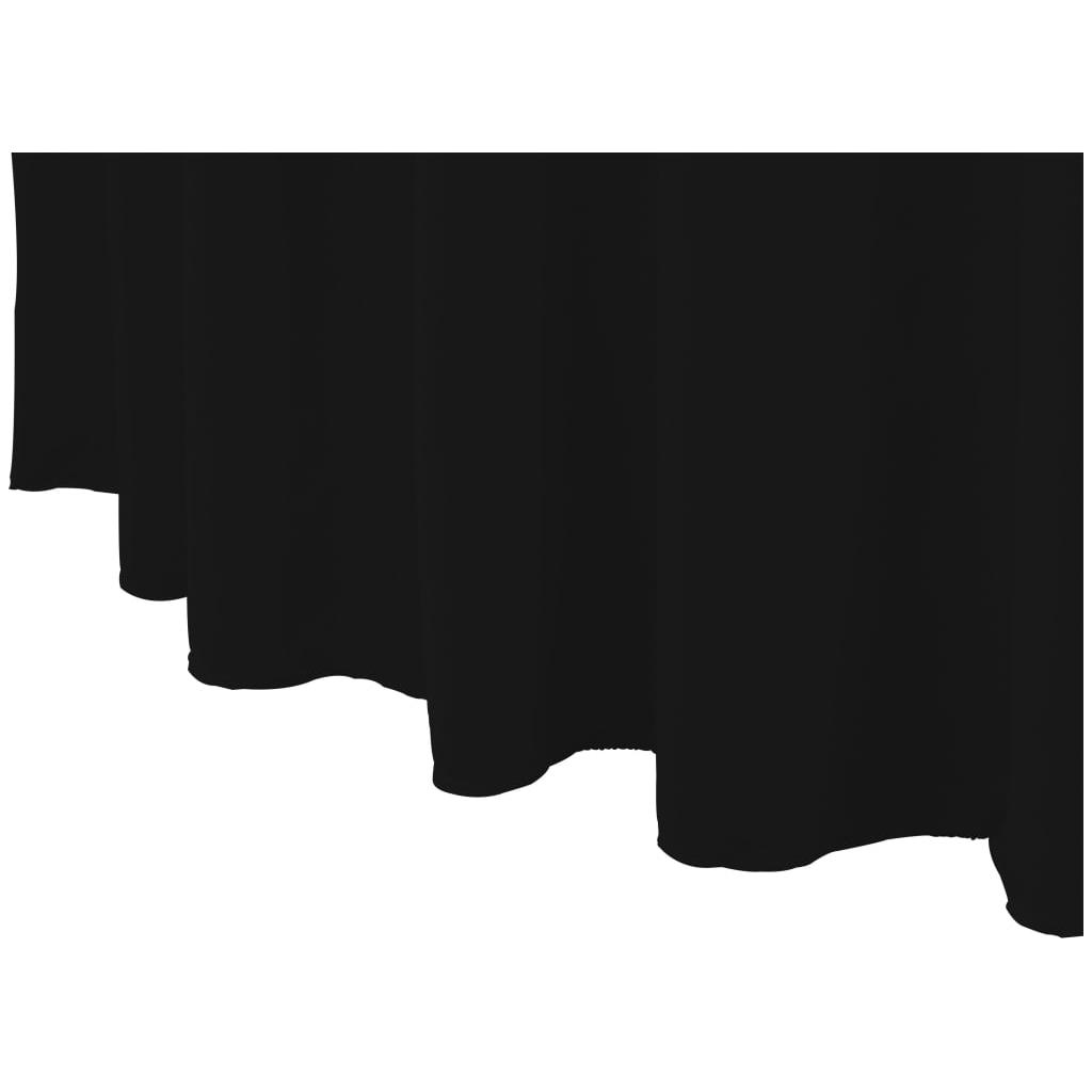 Įtempiamos staltiesės su sijonais, 2vnt., juodos, 180x74cm