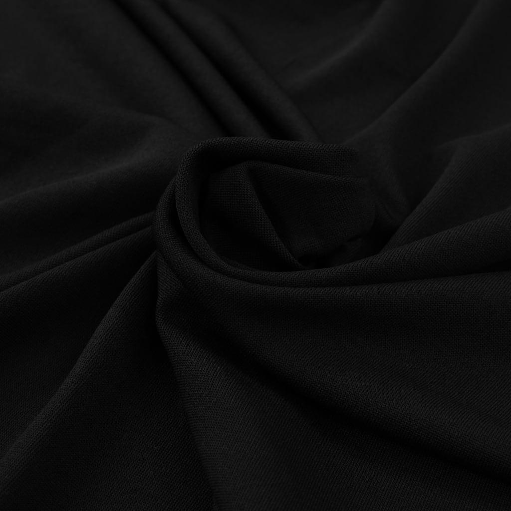 Įtemp. staltiesės su sijonais, 2 vnt., juodos, 120x60,5x74 cm
