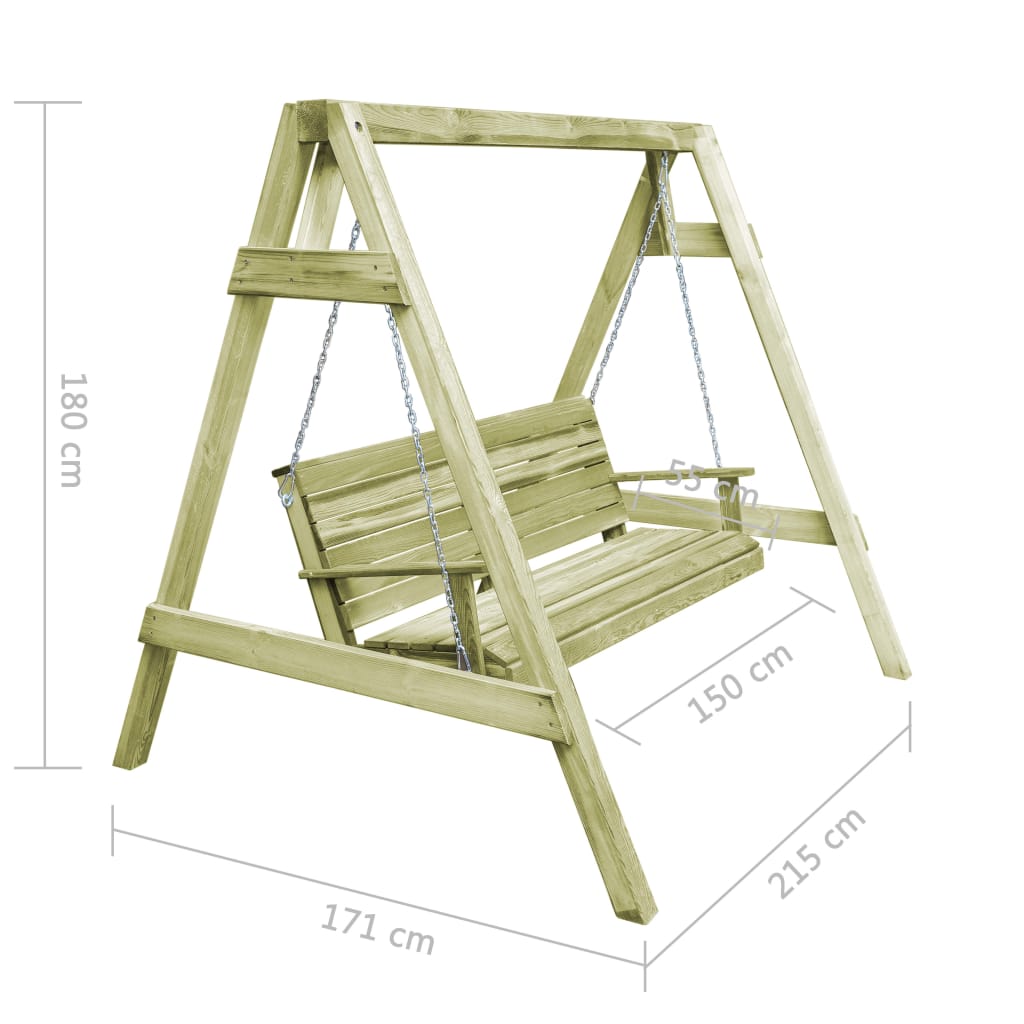 Sodo supama kėdė, FSC impreg. pušies mediena, 215x171x180 cm