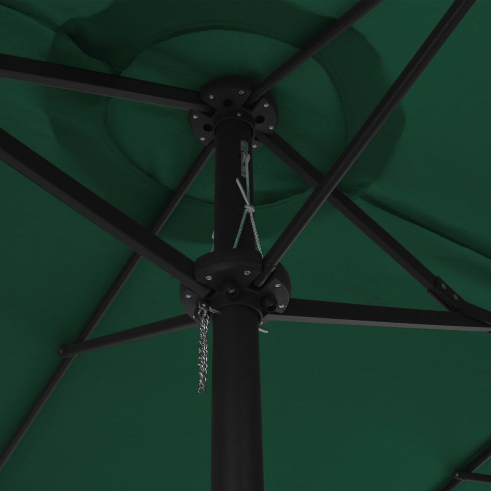 Lauko skėtis su aliuminio stulpu, žalios sp., 460x270 cm