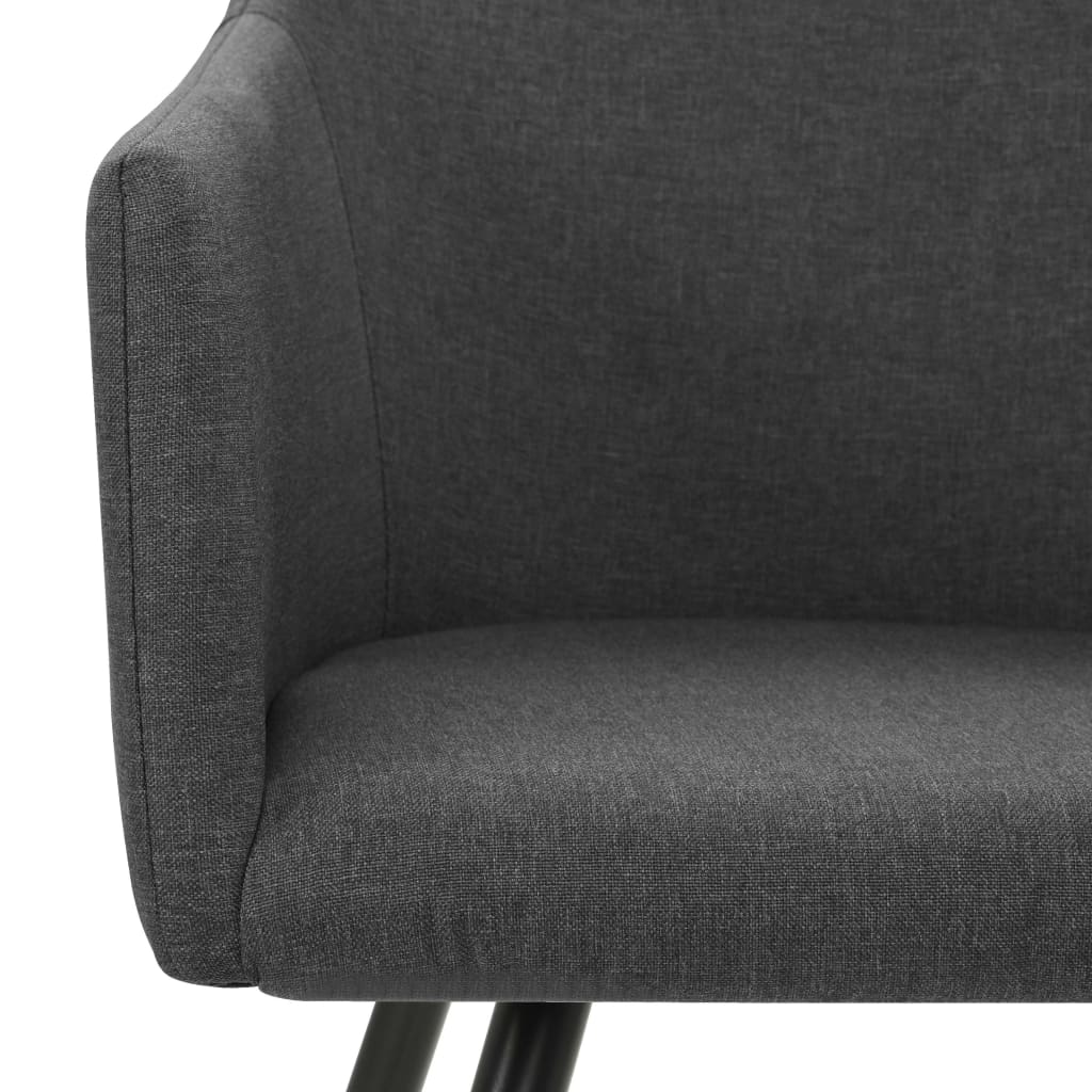 Valgomojo kėdės, 2 vnt., tamsiai pilkos, audinys