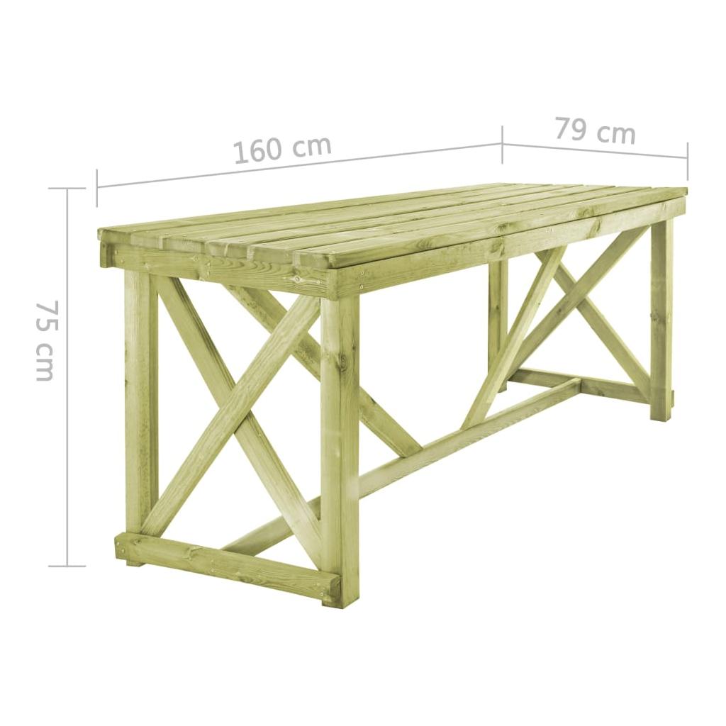 Lauko valgomojo stalas, 160x79x75 cm, FSC mediena