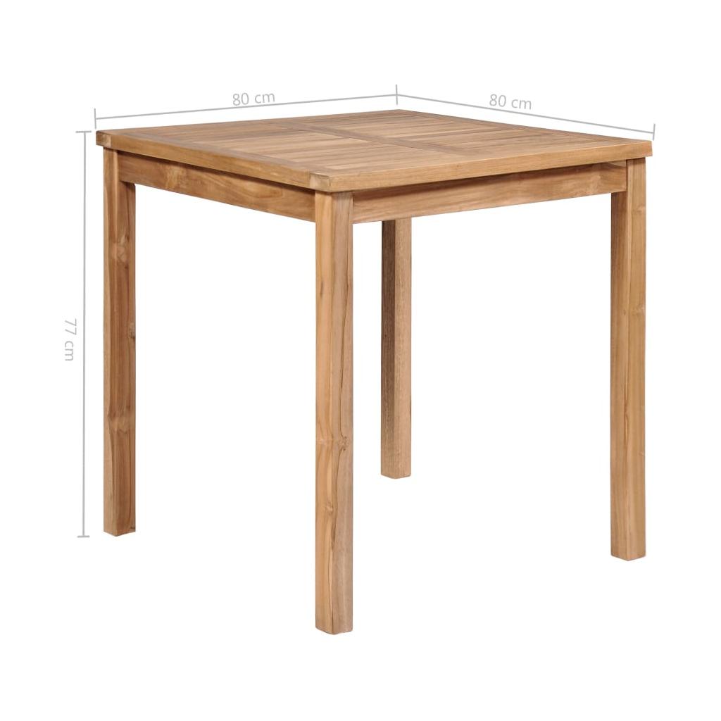 Lauko valgomojo stalas, 80x80x77cm, tikmedžio med. masyvas