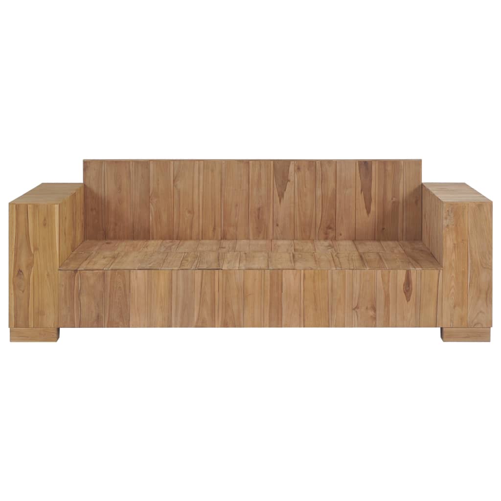 Sofa su pagalvėlėmis, tikmedžio medienos masyvas, trivietė